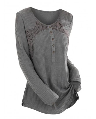 Plus Size Tunic Solid Split Sweater - Dark Gray L