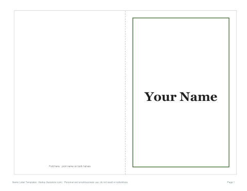 Preview of the first page of Desk name plates